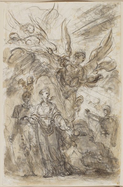 Charlemagne leads Angelica away from Roland by Jean Honore Fragonard